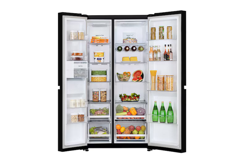 LG 650L 3 Star Side-by-Side Convertible Refrigerator with Multi-Air Flow & Smart Diagnosis™, Ultra Glam Black (GL-B257DUB3)