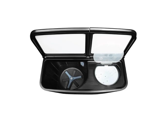 Haier 9 Kg 5-Star Semi Automatic Top Load Washing Machine | Magic Filter, Rat Mesh, Toughened Glass Lid (Black)