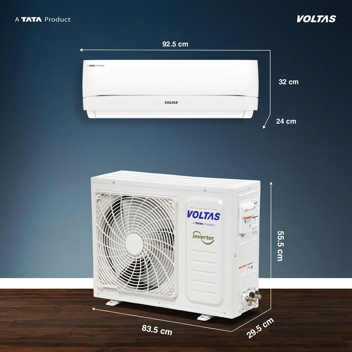 Voltas Vectra Zenith 1.5 Ton 3 Star Inverter Split Air Conditioner (Model: 183INVHC) | High Ambient Cooling up to 52°C | Turbo Cooling | Energy Efficient | Copper Condenser | Smart Cooling Technology | 2026 Model