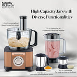 Morphy Richards Icon Superb 1000W Food Processor: 11 Attachments, 3.2L Bowl (Glazing Copper)