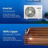 Voltas 183Inv Vertis Zenith Gold 2026 1.5 Ton 3 Star Inverter Split AC | Ice-Wash Technology | Turbo Cooling | Copper Condenser | R32 Refrigerant