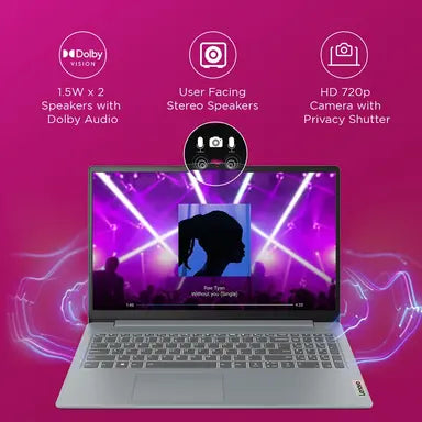Lenovo 82XQ00W4IN Laptop (15.6" FHD, Arctic Grey) | AMD Ryzen 5 7520U | 16GB RAM, 512GB SSD | Integrated AMD Graphics | Backlit Keyboard | Windows 11 Home + MS Office 2024 | 1-Year Warranty