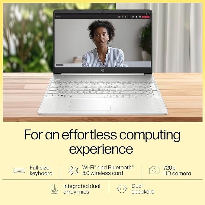 HP 15s AMD Ryzen 5 5500u (8GB DDR4 RAM  | 512 GB NVMe M.2 SSD/Windows 11 | MS Office'2021 | FHD 15.6" (39.6 cm) + Backlit Keyboard/Silver | 1.69 kg/Dual Speakers | EQ2304AU