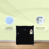 Haier HRD-752KSA 50L Single Door Refrigerator 2 Star Direct Cool Mini Fridge Black Steel with Lock & Key | Compact Cooling Solution