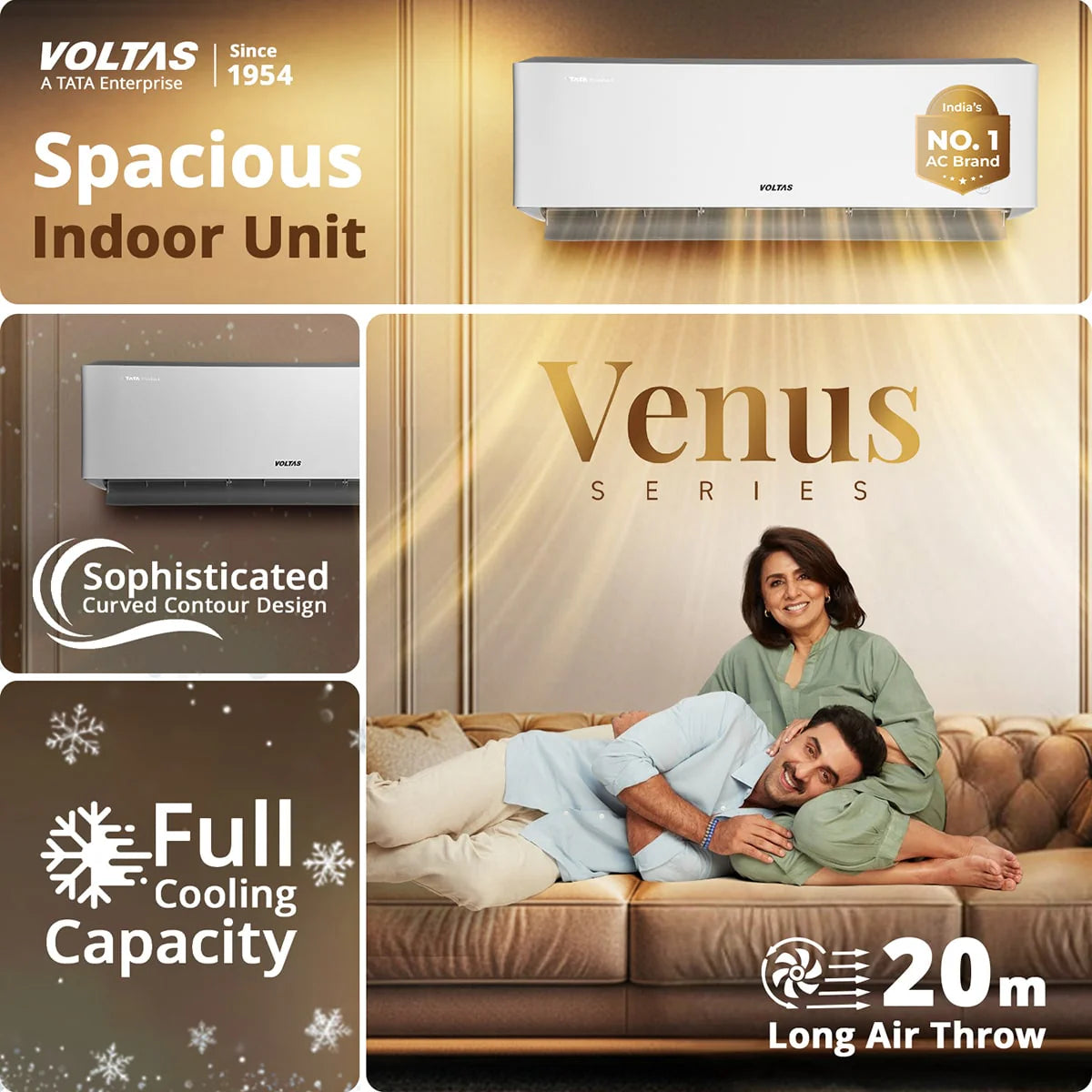Voltas 1.5 Ton 3 Star Split AC – 183INV Venus Luxe Inverter Air Conditioner