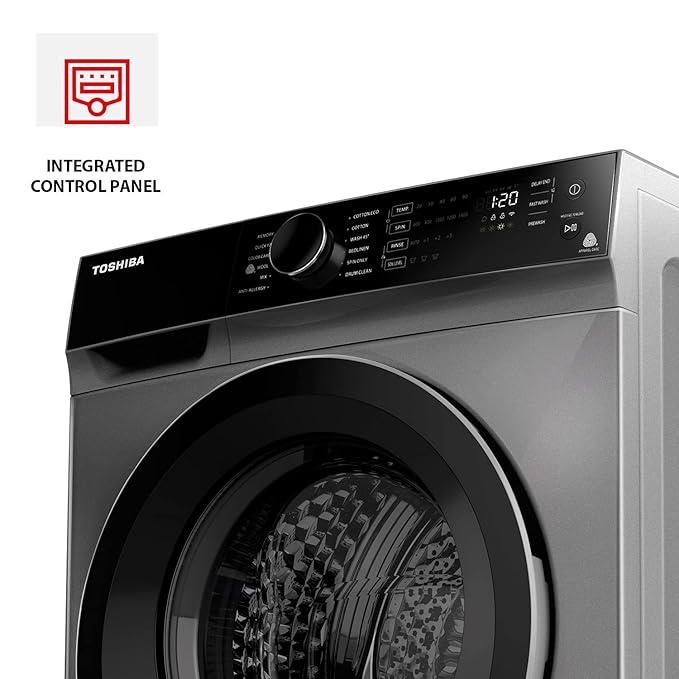 TOSHIBA 9 Kg Inverter Fully Automatic Front Loading Washing Dryer (‎TW-BJ100M4-IND(SK) Premium Silver)