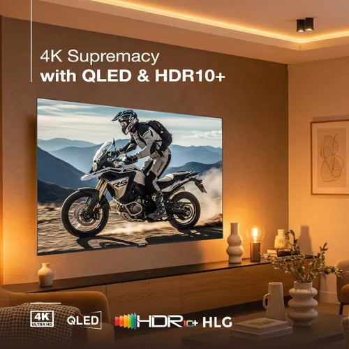 Sansui 127 cm (50 Inch) 4K Ultra HD QLED Smart Google TV JSW50UG23Q | Dolby Vision, HDR10+ & HLG | MEMC & HSR 120Hz | Dolby Atmos | Screen Sharing | Google Assistant | Bezel-Less LED TV