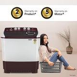 LG 10.5 kg 5 Star Wind jet dry Semi-Automatic Top Load Washing Machine (P105ASRAZ, Burgundy, Roller Jet Pulsator)