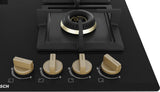 Bosch PNH6B6F20I 6-Burner Built-In Gas Hob: Toughened Glass Top, Flame Failure Device