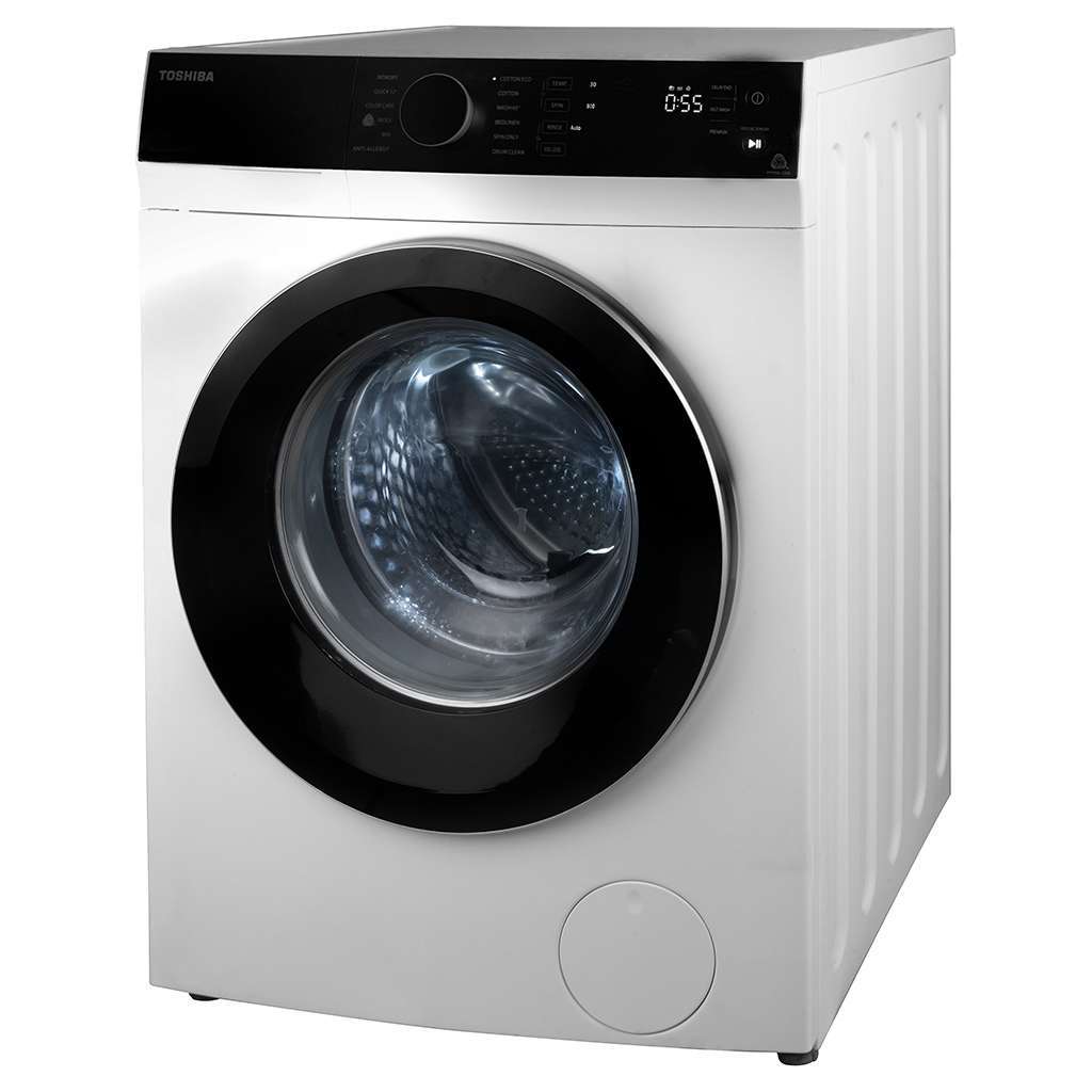 Toshiba 8 KG 5 Star Real Inverter Fully Automatic Frond Load Washing Machine (TW-BJ90M4-IND(SK), Silver)