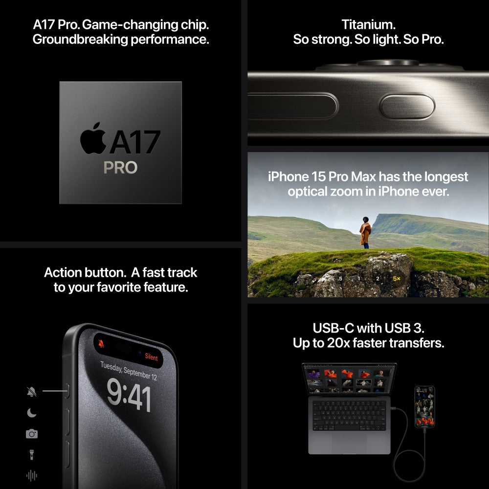 Apple iPhone 15 Pro (128 GB Storage, Natural Titanium
