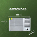 Carrier 1.5 Ton 3 Star Inverter Window AC – Estrella GXI (CIW19EC3R36F0), Copper Condenser, Dust Filter, Turbo Mode, White