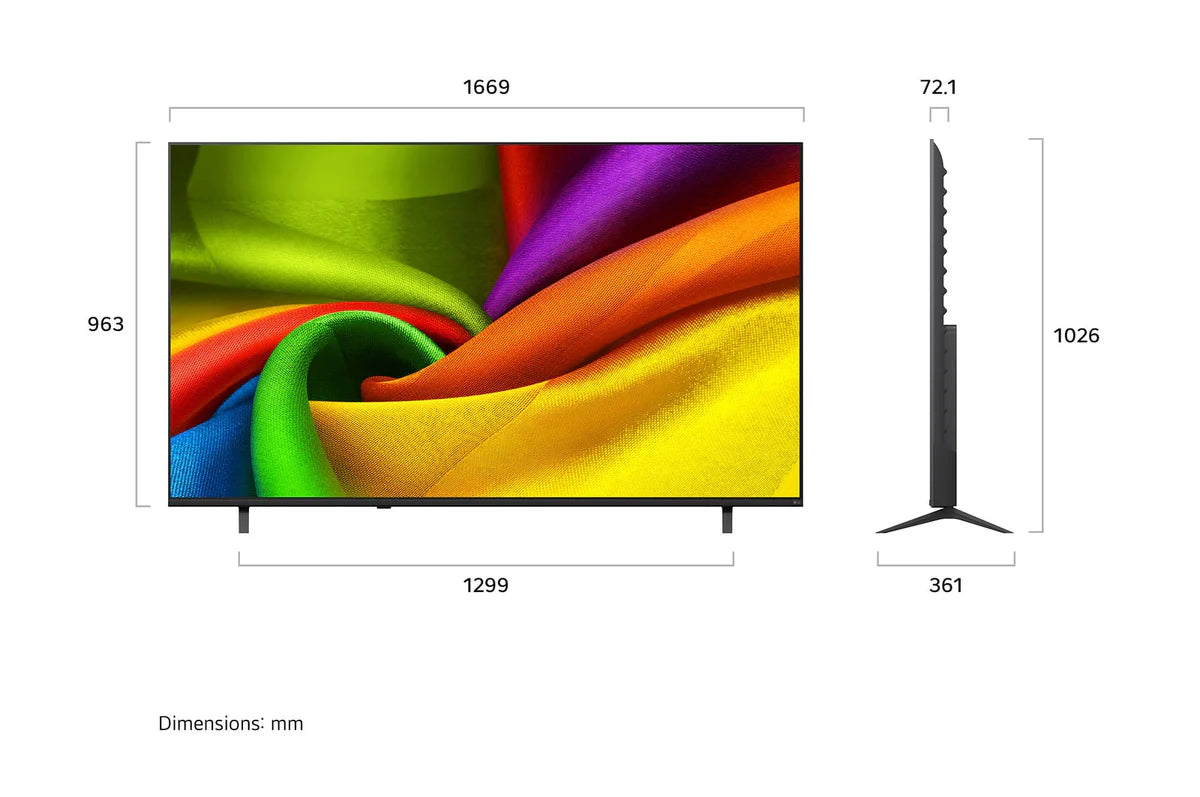 LG 75 Inch (189 cm) NANO 4K UHD AI Smart TV (2026 Model) | α7 AI Processor Gen9, HDR10 Pro, webOS 26, VRR, ALLM, ThinQ AI | 75NU880BPLA