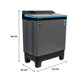 Midea 8.5 Kg Semi Automatic Twin Tub Washing Machine MWMSA085GDX(KG) with Glass Lid (Black/Grey)