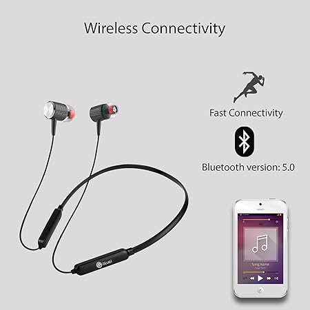 bluei Earphones Bluetooth Wireless Neckband Headphones Lightweight Wireless Ergonomic Earphones Neckband (Echo-10) BT-156