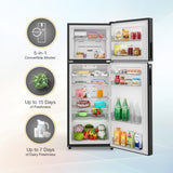 Whirlpool Intellifresh Pro 327L Convertible Refrigerator 2 Star Frost Free Double Door Smart Inverter Gravity Black Fridge
