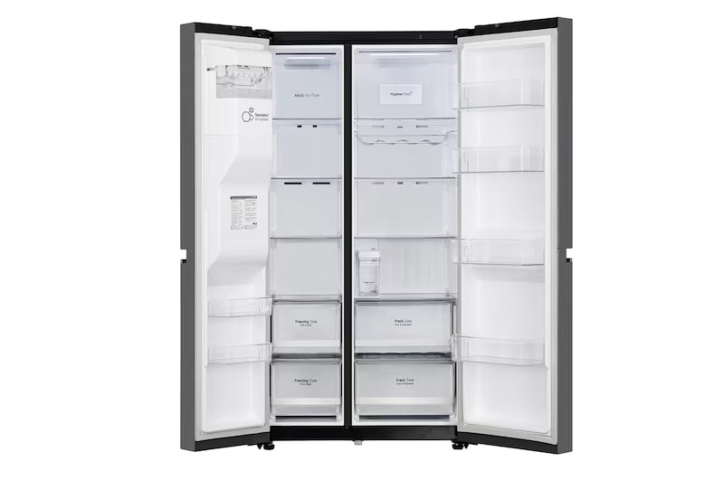 LG 630L, Side-by-Side Refrigerator,GL-L257CMC3, Wi-Fi Convertible, Water & Ice Dispenser, Matte Black Finish, 3 Star