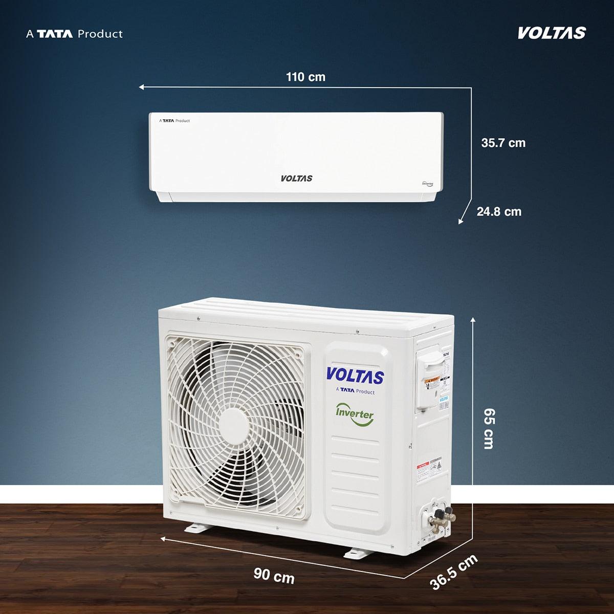 Voltas 2 Ton 5 Star Adjustable Inverter Split AC | 245INV Vectra Plush | Stabilizer-Free, 100% Copper