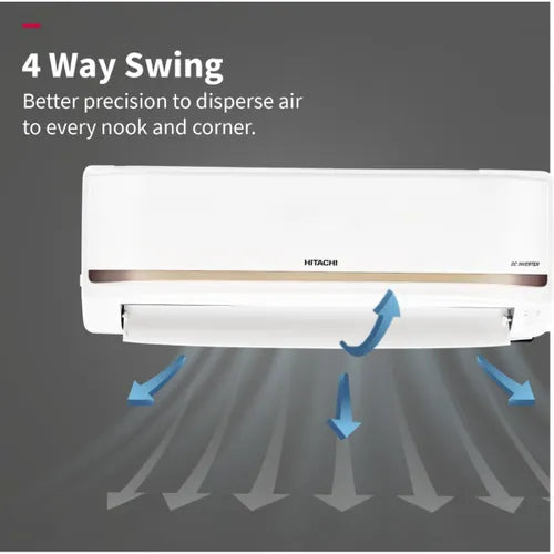 Hitachi 1 Ton 3 Star Inverter Split AC | 100% Copper | ice Clean Technology | 4 Way Swing | Xpandable+ (iZen 3400SXL, RAS.G312PCBISS | White) 2025 Model