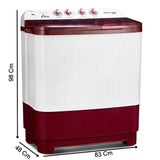 Voltas Beko 8 kg Semi-Automatic Top Loading Washing Machine (WTT80DBRT, Burgundy) 2020