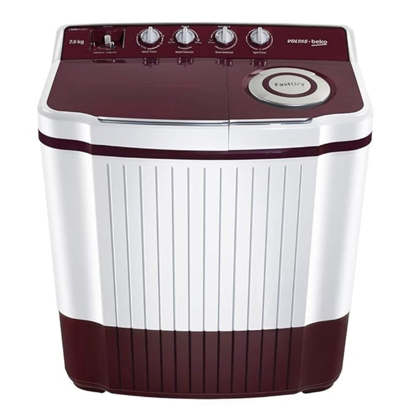 Voltas Beko 7 Kg  Semi Automatic Machine WTT70DLIM (Burgundy)