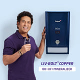 Livpure Bolt+Copper+RO+UF+Mineraliser, 80% Water Savings, 7 L tank, Water Purifier for home (Blue) Suitable for Municipal, Tanker, Borewell water