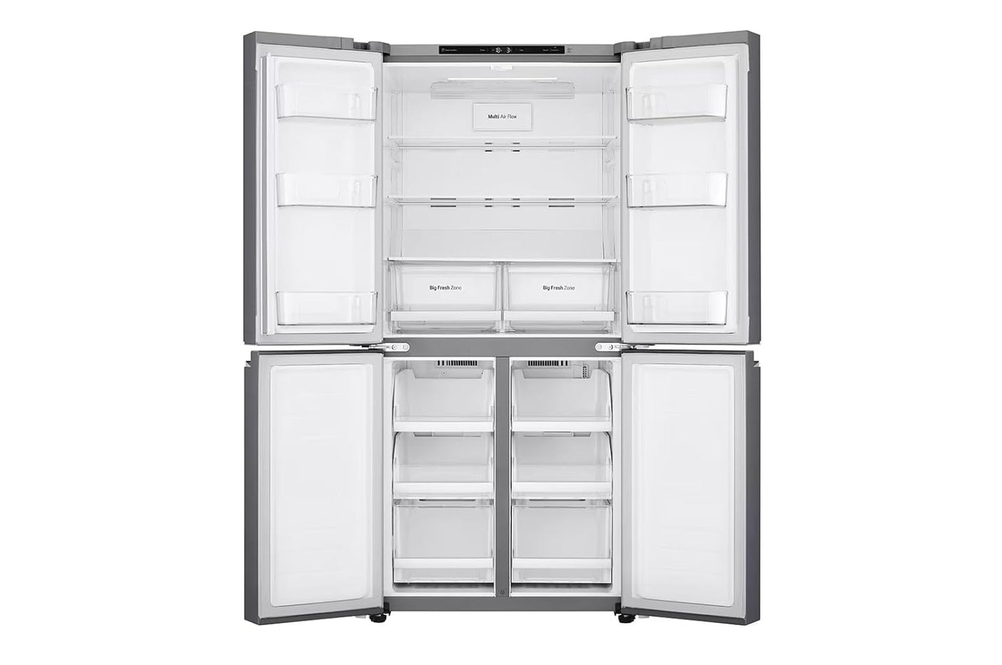 LG 530L, French Door with Smart Inverter Compressor, Side-By-Side Refrigerator, Smart Diagnosis™ with Shiny Steel Finish (‎GC-B22FTLVB)