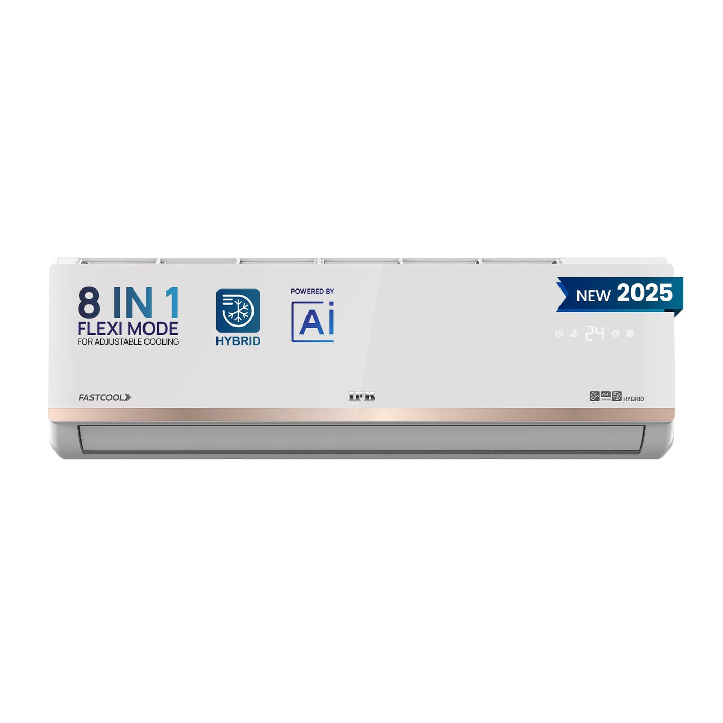 IFB Gold Pro Series 1.5 Ton 5 Star Split AC with Hybrid Technology, Works upto 55°C, 4-Way Swing, Higher Cooling Capacity, Self-Clean & AI - White (CI205GN32RGN1, Copper Condenser,2025 Model)