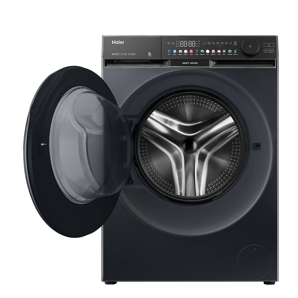Haier 10 Kg Fully Automatic Front Load Washing Machine | High-Efficiency Washer for Large Families (HW100-DM14F9BKU1)
