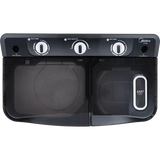 Midea 7 Kg Semi Automatic Twin Tub Washing Machine MWMSA070PDX(KW) with Plastic Lid (Black/White)