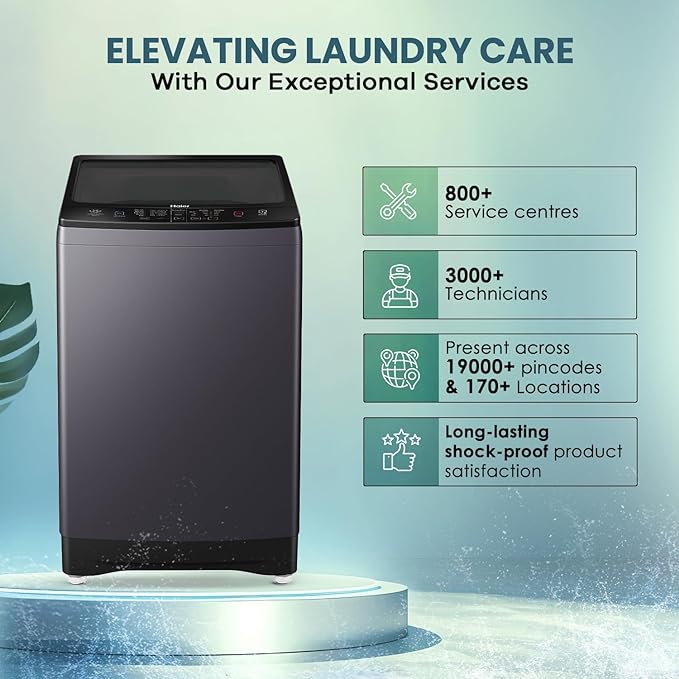 Haier 10.5 Kg 5 Star Fully-Automatic Top Loading Washing Machine HWM105-826S6, Starry Silver