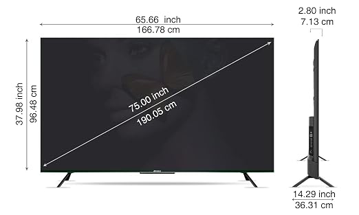 Sansui 75 Inch 4K Ultra HD Smart Google TV (JSW75GSUHDFF) | LED Display | Voice Control | Pebble Grey