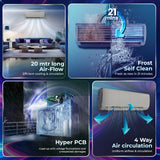 Haier 1.6 Ton 5 Star Inverter Split AC Gravity Series HSU19G-MZAIM5BN-INV | AI Climate Control | Smart AC | Morning Mist