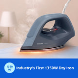 Philips DST0700/00 1000W Dry Iron: Golden Advanced Alloy Soleplate, Lightweight