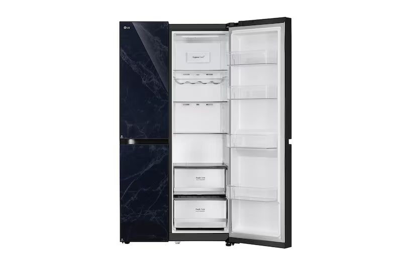 LG 650L 3 Star Side-by-Side Convertible Refrigerator with Multi-Air Flow & Smart Diagnosis™, Ultra Glam Black (GL-B257DUB3)