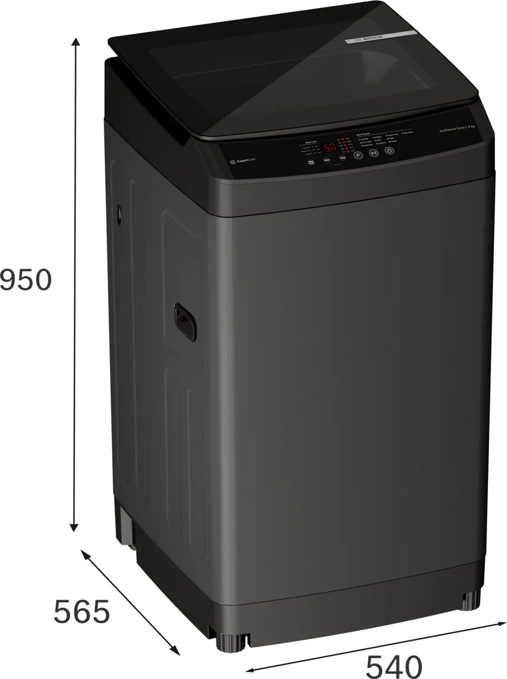 Bosch WOE80AG0IN 8 Kg Fully Automatic Top Load Washing Machine | PowerWave Wash, 5 Star, Black & Grey