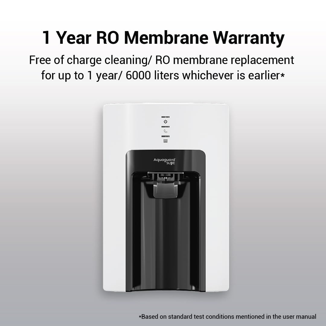 Aquaguard Sure Champ RO+UV 1X Water Purifier – Free Service Plan, 30x Impurity Removal