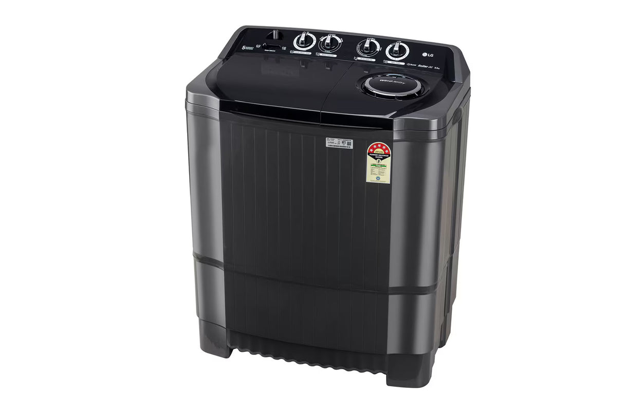 LG 8Kg Semi Automatic Top Load Washing Machine, Roller Jet Pulsator + Soak, Middle Black (P8015SKAZ)