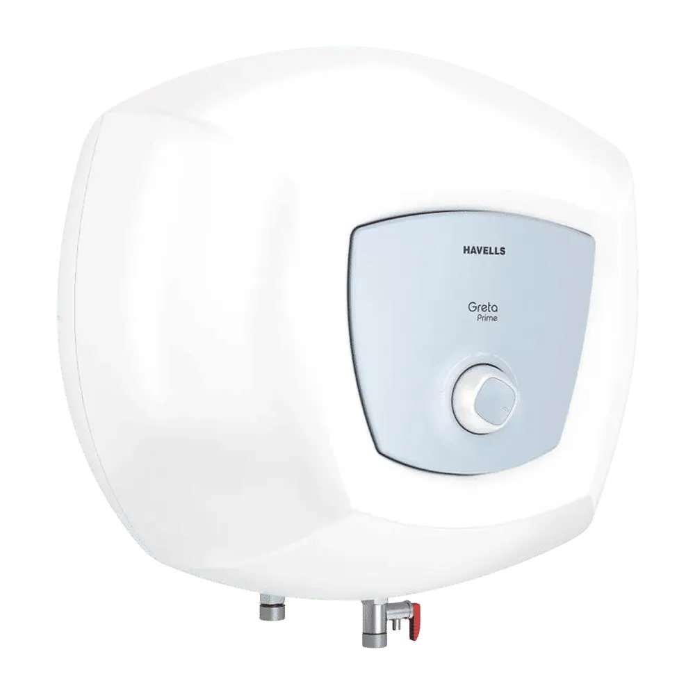 HAVELLS Greta Prime 15 Litre 5 Star Vertical Storage Geyser with Whirlflow Technology (White & Blue)