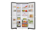 LG GL-B257JDS3 Side-by-Side Refrigerator (650L, Smart Inverter Compressor, Frost Free, Convertible, Multi Air Flow Cooling, Smart Diagnosis, Dazzle Steel Finish, Door Alarm)