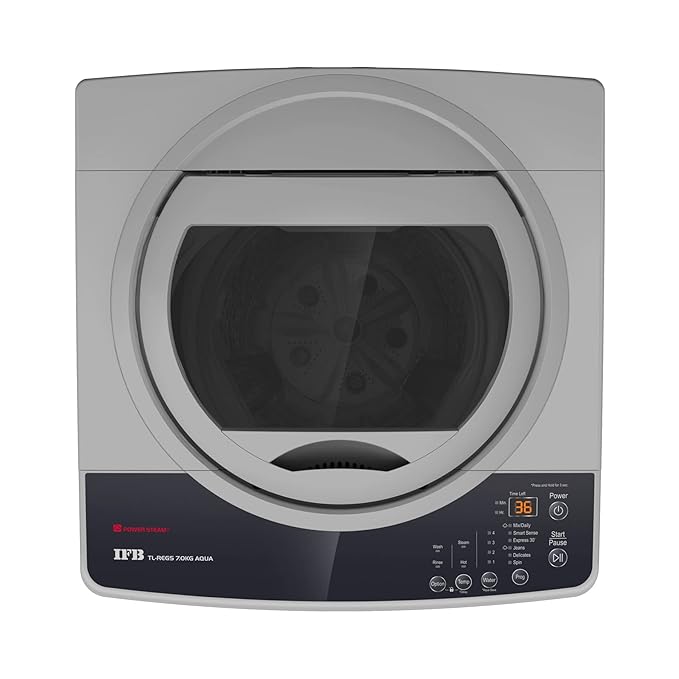 Upgrade with IFB 7.0 kg 5 Star Top Load Washer - Medium Grey.