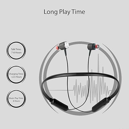 bluei Earphones Bluetooth Wireless Neckband Headphones Lightweight Wireless Ergonomic Earphones Neckband (Echo-10) BT-156