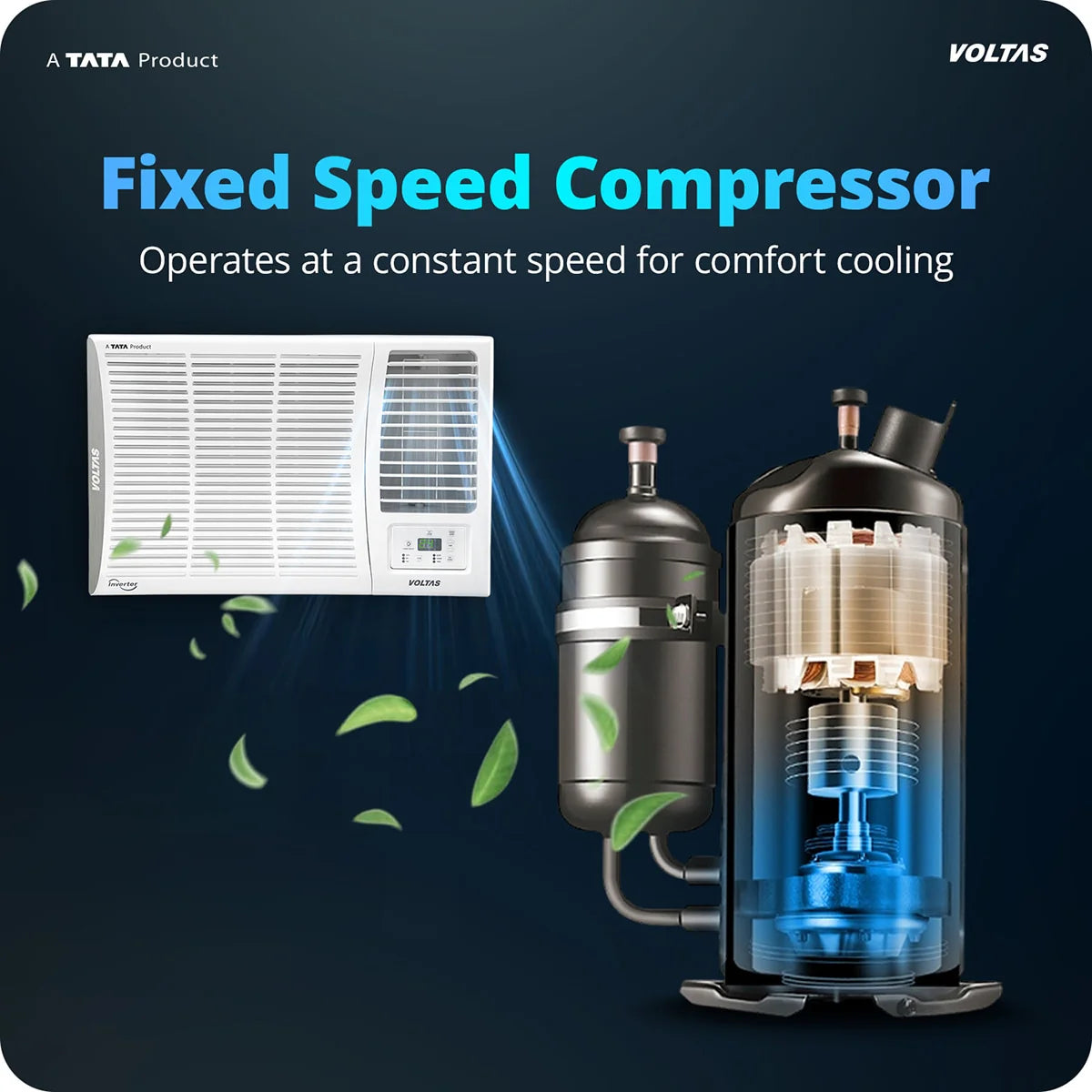 1.5 Ton 2 Star Window AC 182FS Elite – Powerful Cooling, Copper Condenser, Energy Efficient Performance, White