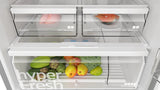 Bosch Series 6 2-Door Free-Standing Fridge-Freezer with Freezer on Top, Brushed Steel, Anti-Fingerprint, Total No Frost (KDN76AID0I)