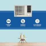 Blue Star 1 Ton 3-Star Window AC with Turbo Cool, Copper Condenser, Hydrophilic Blue Fins & Dust Filter (White, WFE312L)