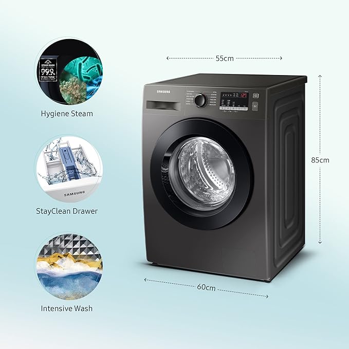 Samsung 9kg Front Load Washer (Hygiene Steam, Inox) (WW90T4040CX1 ...