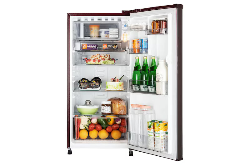 LG 185L Single Door Refrigerator | Smart Inverter, Base Stand Drawer, Blue/White | GL-D1935YOWB