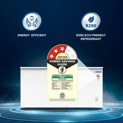 Blue Star 484L Double Door Convertible Deep Freezer (CF3-500MEW, White) | Heavy Duty Casters | Fast Cooling | Commercial Use