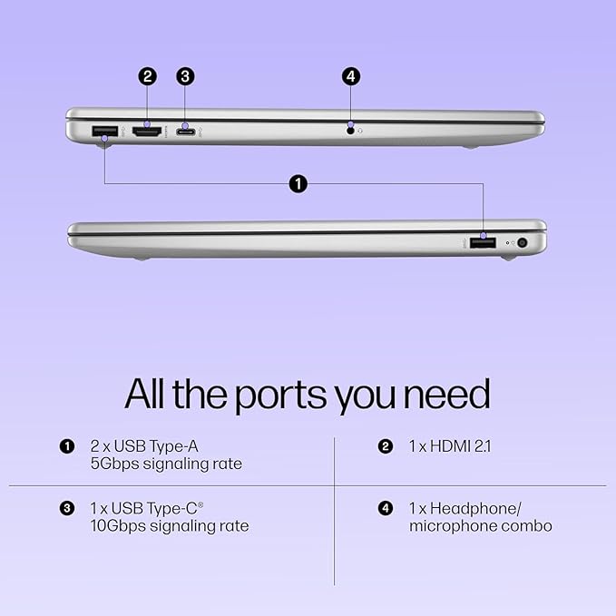 HP 15 (fd0582TU) | 13th Gen Intel i3-1315U | 8GB DDR4 | 512GB SSD | 15.6" FHD Anti-Glare Micro-Edge | Win 11 | Microsoft 365 + Office 2024 | FHD Camera | Backlit | 1.59kg