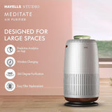 Havells Studio Meditate AP 400 Air purifier with SpaceTech Air Purification Technology with TiO2 module & Integrated H14 HEPA filter (Silver Satin)